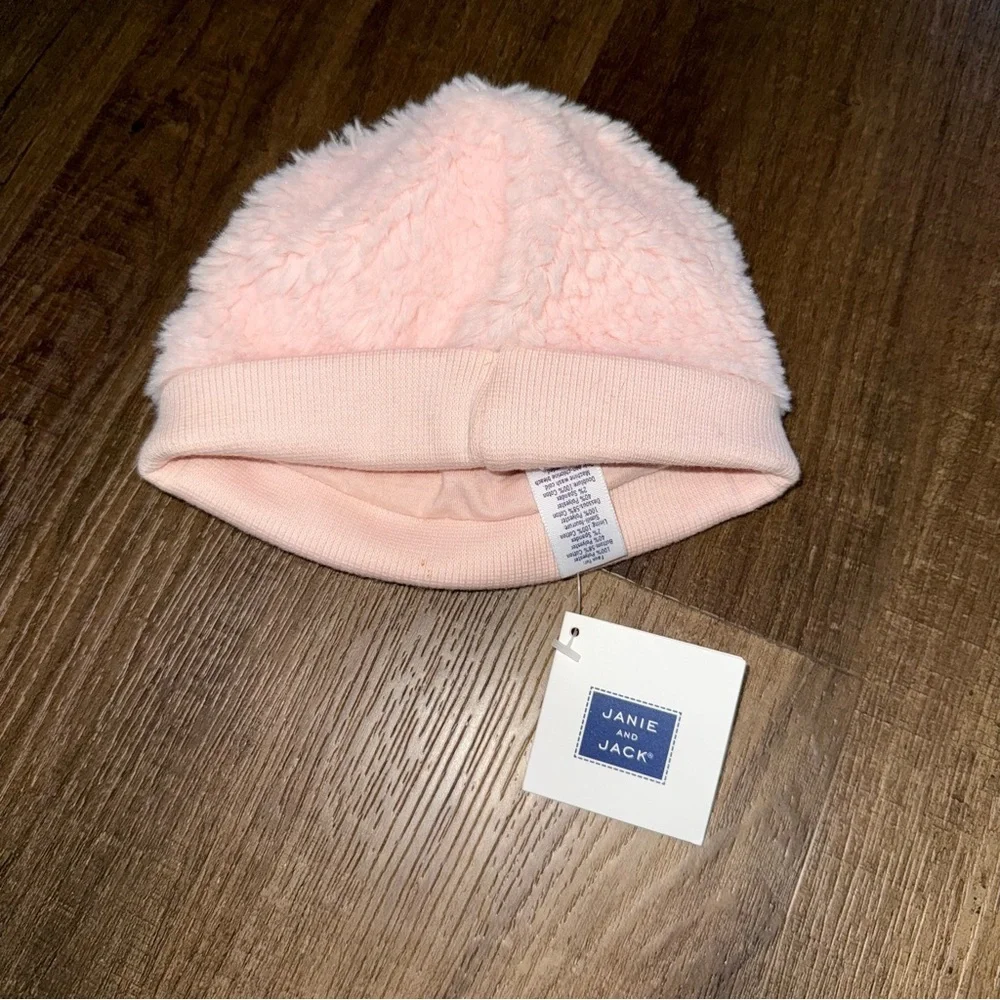 NWT Janie and Jack Baby Girls Pink Sherpa Winter Hat